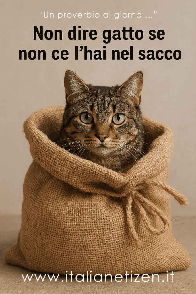 Non dire gatto se non ce l’hai nel sacco