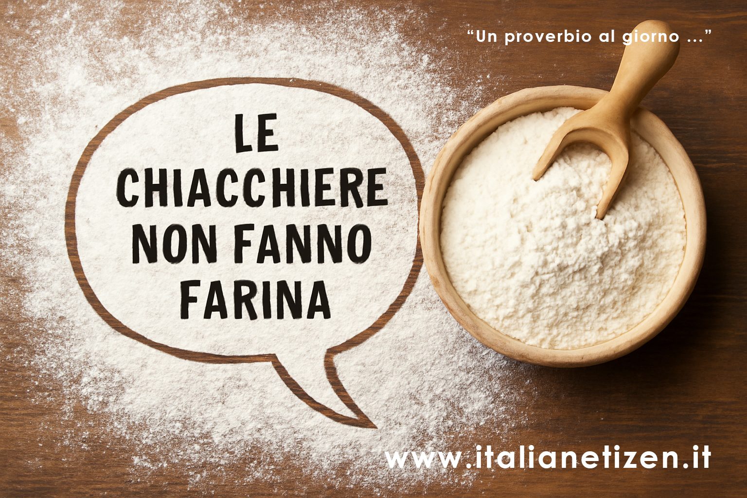 Al momento stai visualizzando Le chiacchiere non fanno farina
