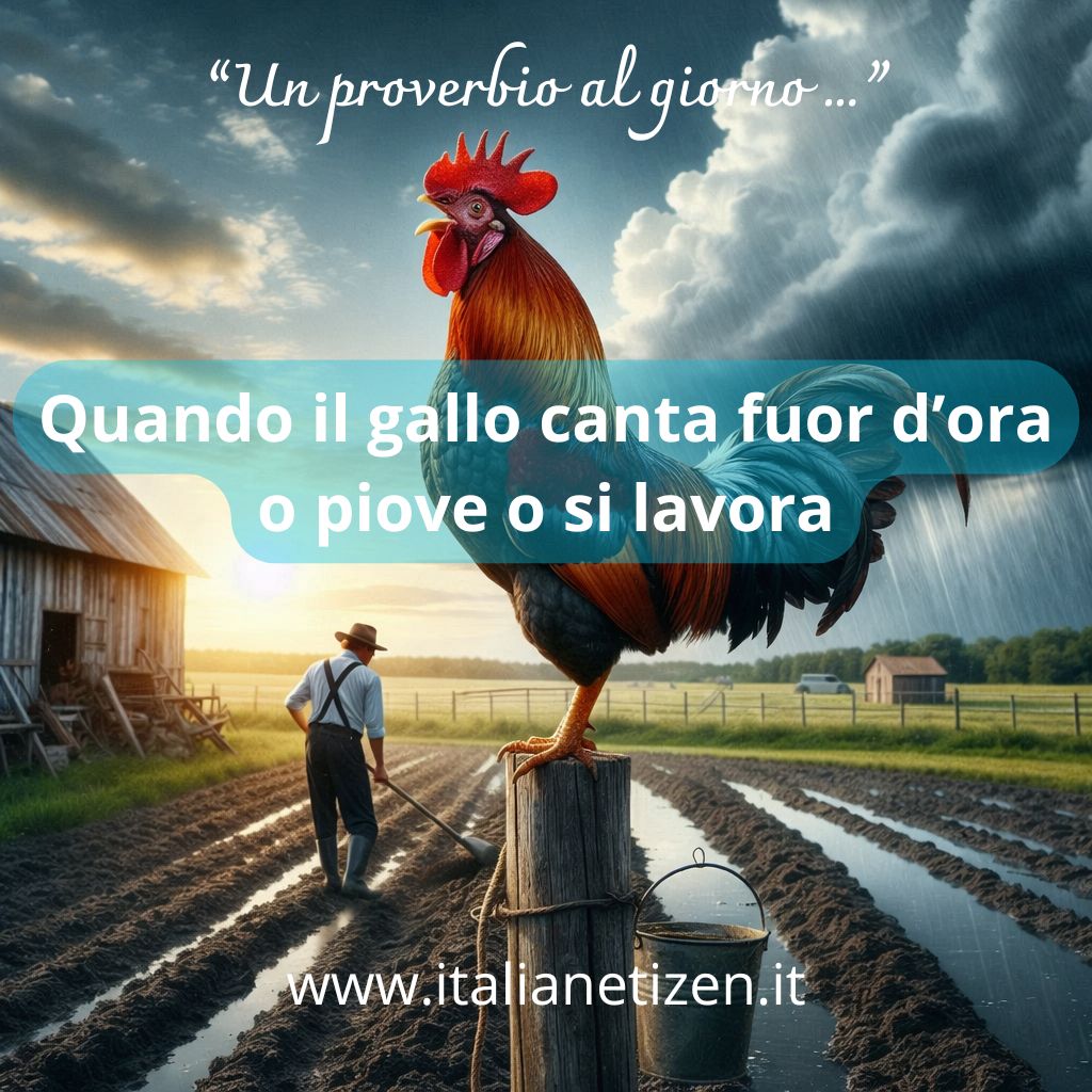 Quando il gallo canta fuor d’ora, o piove o si lavora