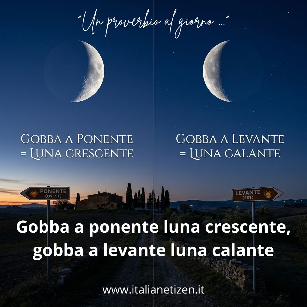 Gobba a ponente luna crescente, gobba a levante luna calante