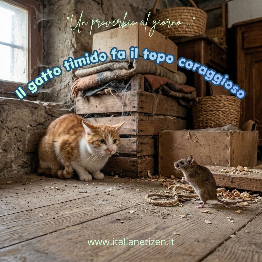 Al momento stai visualizzando Il gatto timido fa il topo coraggioso